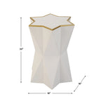 Uttermost Capella White Accent Table - 16W x 22H x 16D