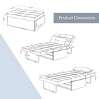 Furniture of America Hattie Assembled Convertible Cocktail Ottoman-Futon