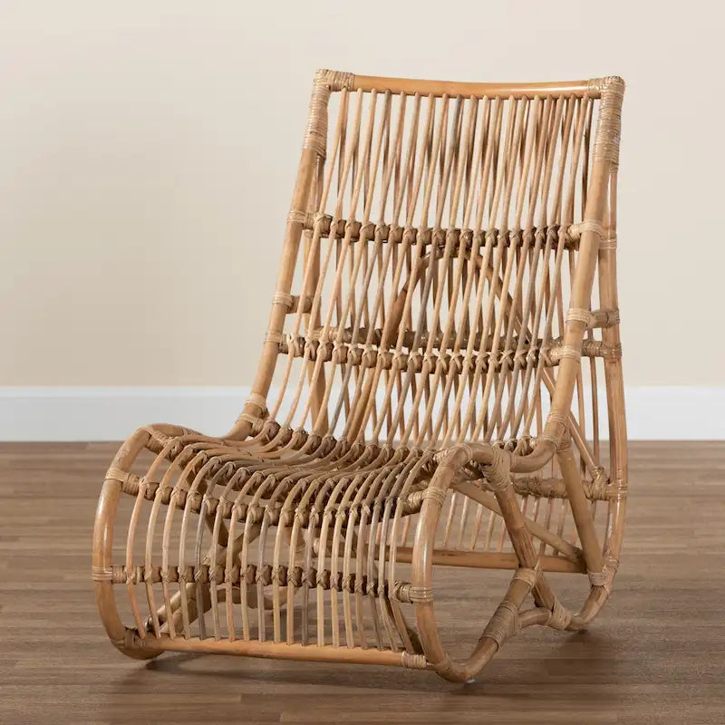 Genera Modern Bohemian Natural Rattan Lounge Chair