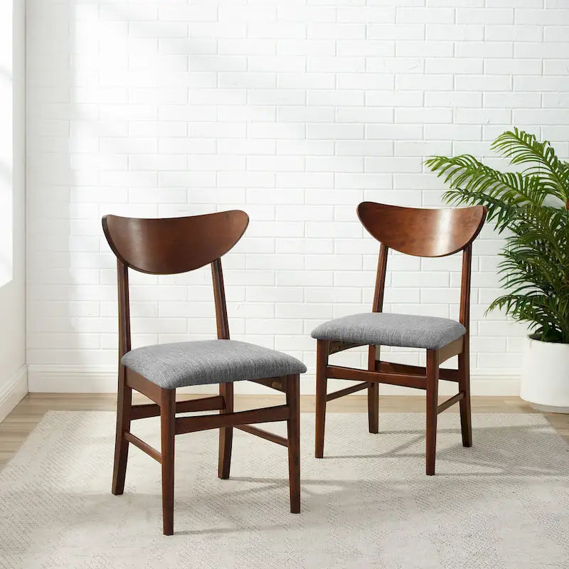 Crosley Landon 2Pc Wood Dining Chairs W/Upholstered Seat - 33.25H x19.75W x 19.75D
