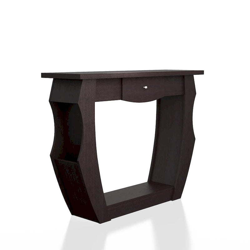 Caveline Contemporary Walnut 39-inch 1-Drawer Console Table by Furniture of America