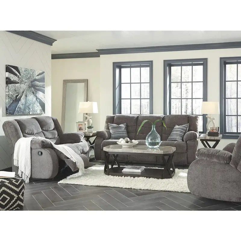 Tulen Contemporary Reclining Sofa Gray
