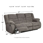 Tulen Contemporary Reclining Sofa Gray