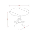 East West Furniture 5 Piece Dinette Set- a Round Dining Table with Dropleaf and 4 Dining Room Chairs, (Finish Options)