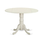 East West Furniture 5 Piece Dinette Set- a Round Dining Table with Dropleaf and 4 Dining Room Chairs, (Finish Options)