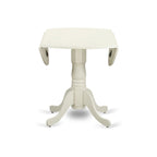 East West Furniture 5 Piece Dinette Set- a Round Dining Table with Dropleaf and 4 Dining Room Chairs, (Finish Options)