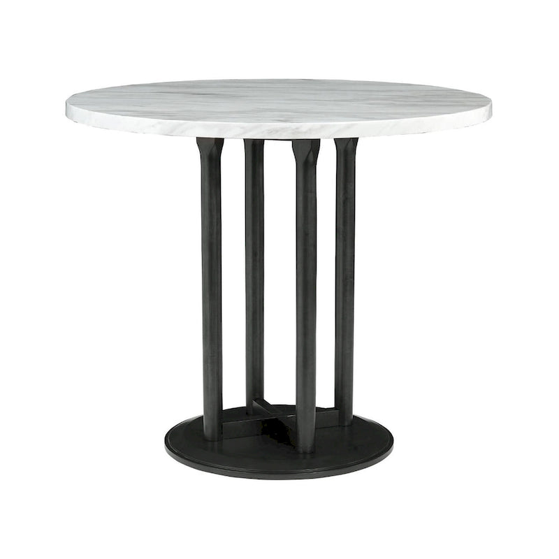 Centiar White/Black Circular Counter Height Table