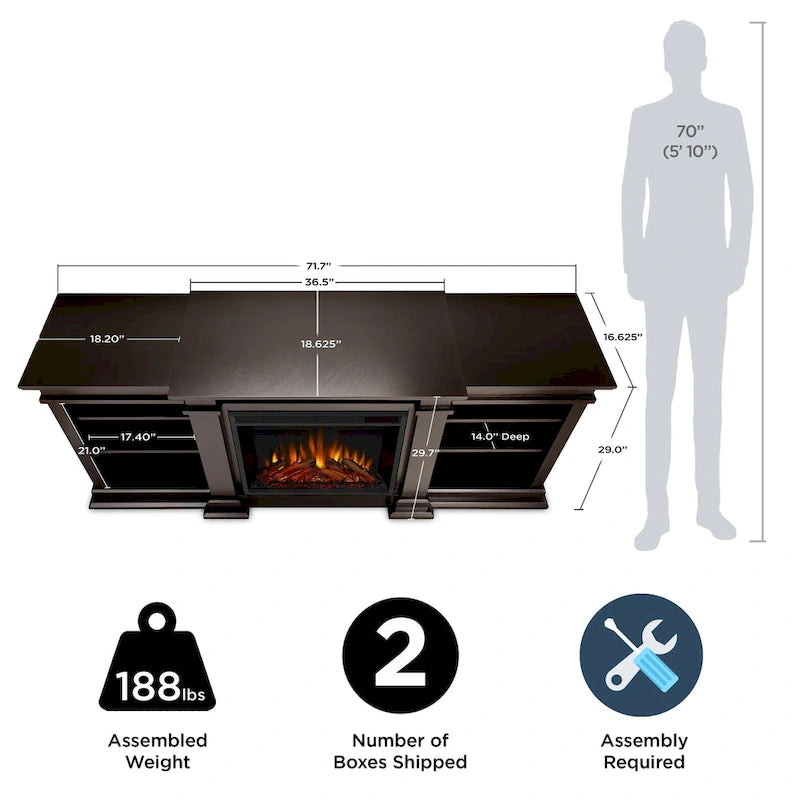 Fresno 72 Media Electric Fireplace by Real Flame