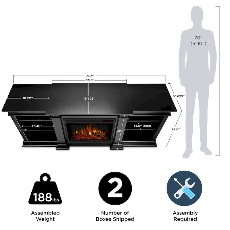 Fresno 72 Media Electric Fireplace by Real Flame