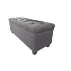 The Sole Secret Grey-Red Tint Diamond Tufted Shoe Storage Bench