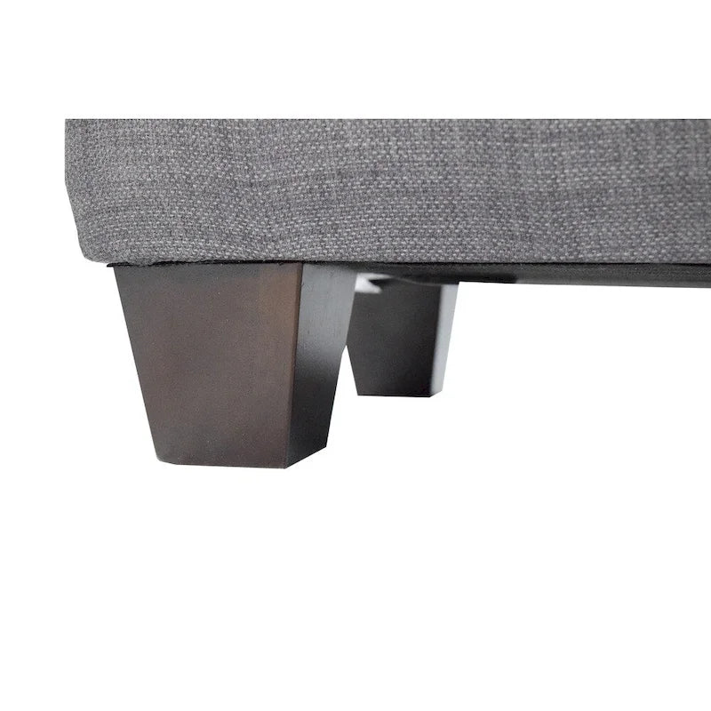 The Sole Secret Grey-Red Tint Diamond Tufted Shoe Storage Bench