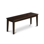 East West Furniture Capri Dining Room Bench with Wood Seat, 51x15x18 Inch, (Finish Options)