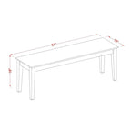 East West Furniture Capri Dining Room Bench with Wood Seat, 51x15x18 Inch, (Finish Options)