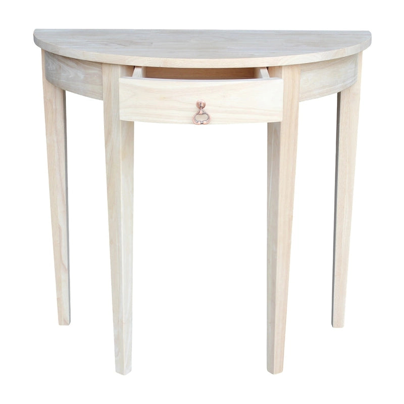 Demilune Unfinished Solid Parawood Table