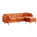 Fabric Sectional Sofa Chaise with Tapered Legs