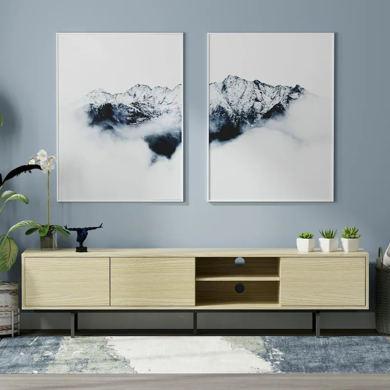 Glenwillow Home Atlas 78 x 20 Lowboy Mid-Century Modern TV Stand Console