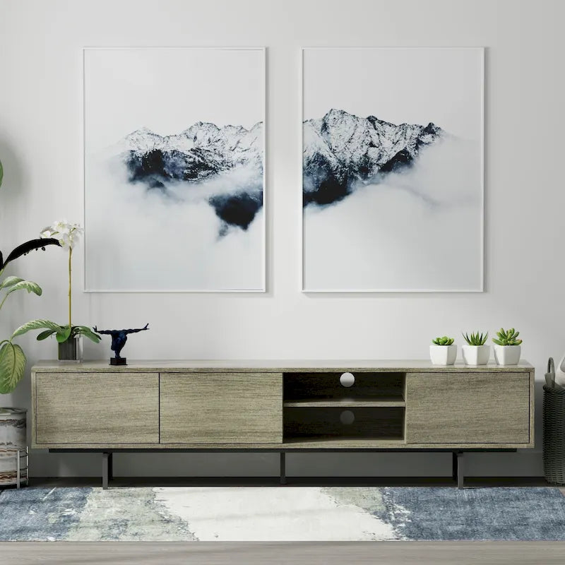 Glenwillow Home Atlas 78 x 20 Lowboy Mid-Century Modern TV Stand Console