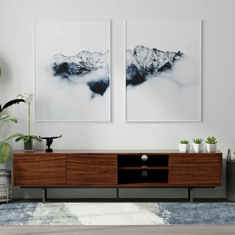 Glenwillow Home Atlas 78 x 20 Lowboy Mid-Century Modern TV Stand Console