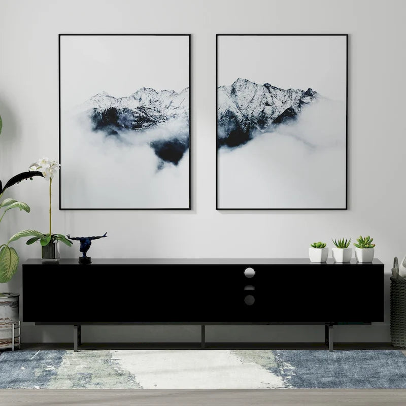 Glenwillow Home Atlas 78 x 20 Lowboy Mid-Century Modern TV Stand Console