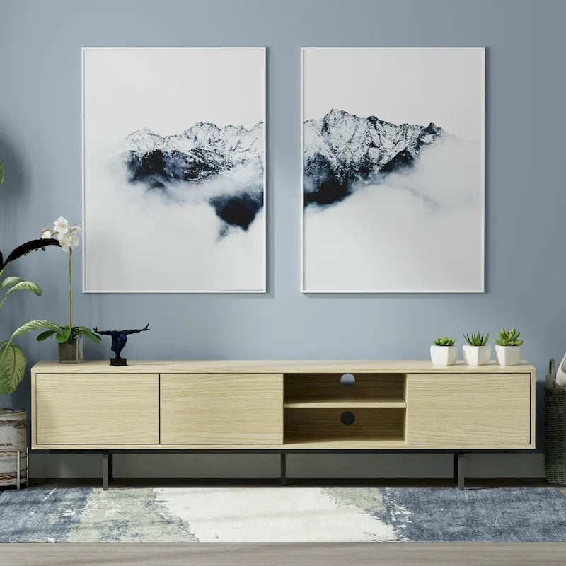 Glenwillow Home Atlas 78 x 20 Lowboy Mid-Century Modern TV Stand Console