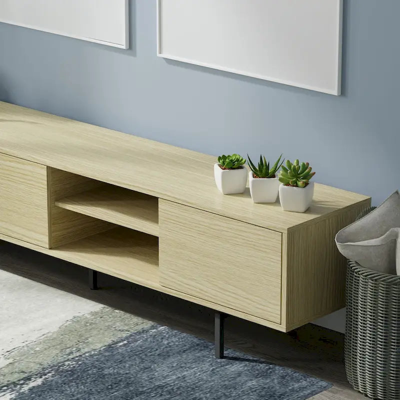 Glenwillow Home Atlas 78 x 20 Lowboy Mid-Century Modern TV Stand Console