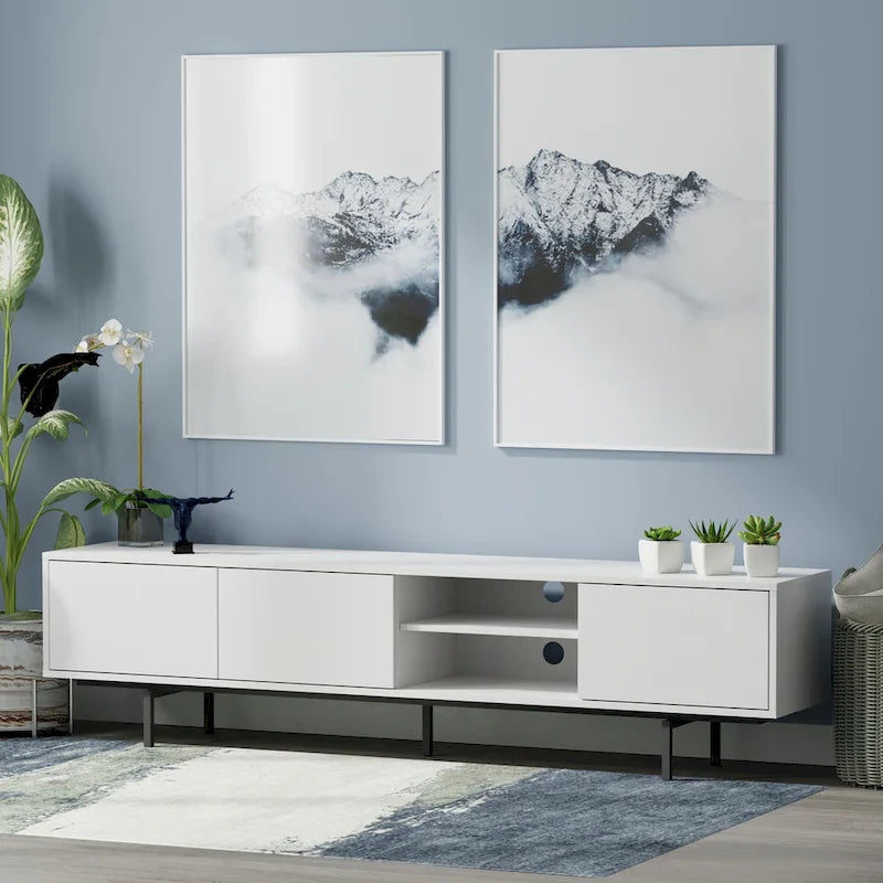 Glenwillow Home Atlas 78 x 20 Lowboy Mid-Century Modern TV Stand Console