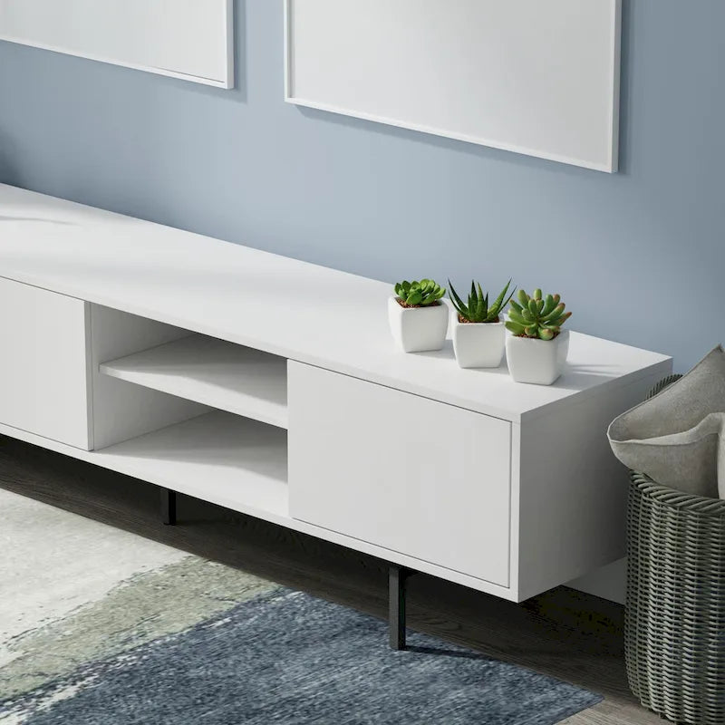 Glenwillow Home Atlas 78 x 20 Lowboy Mid-Century Modern TV Stand Console