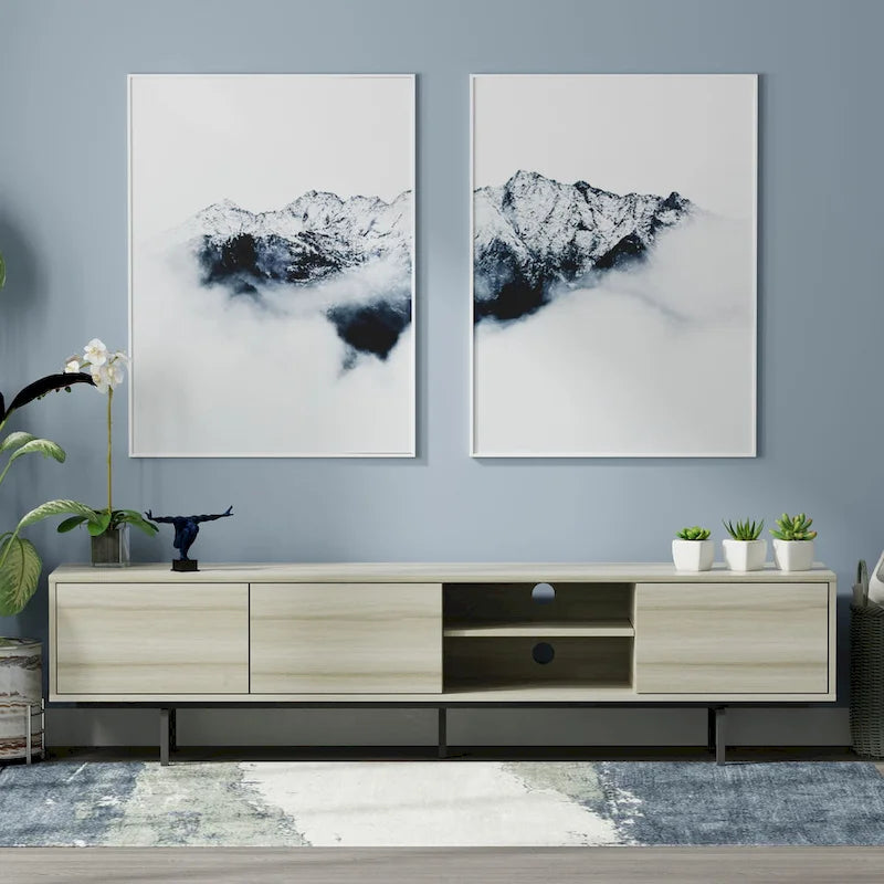 Glenwillow Home Atlas 78 x 20 Lowboy Mid-Century Modern TV Stand Console