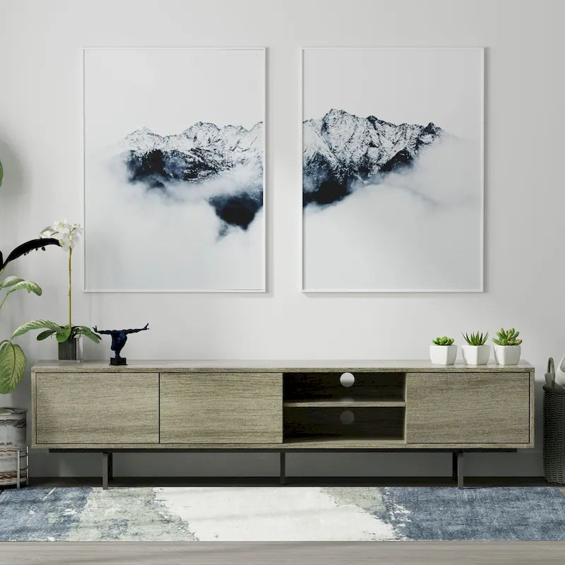 Glenwillow Home Atlas 78 x 20 Lowboy Mid-Century Modern TV Stand Console