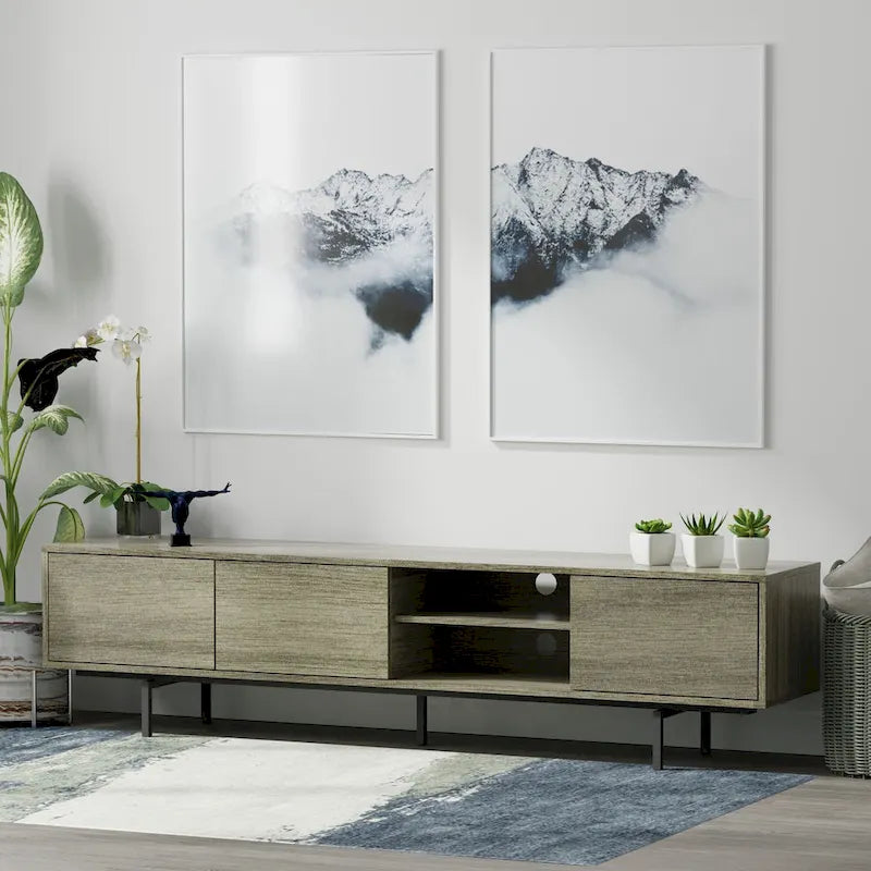 Glenwillow Home Atlas 78 x 20 Lowboy Mid-Century Modern TV Stand Console