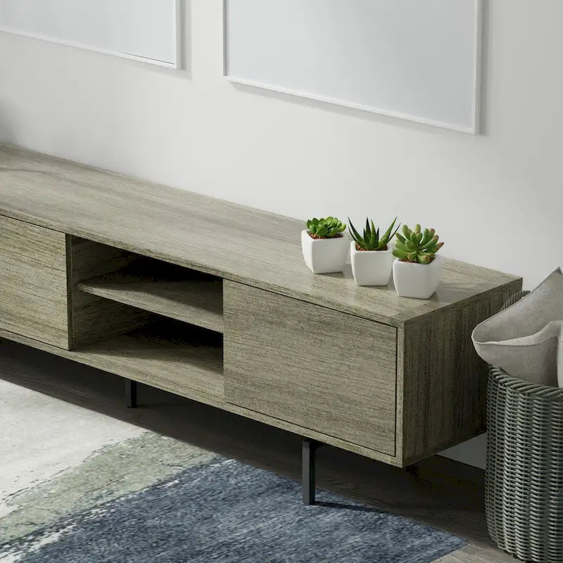 Glenwillow Home Atlas 78 x 20 Lowboy Mid-Century Modern TV Stand Console