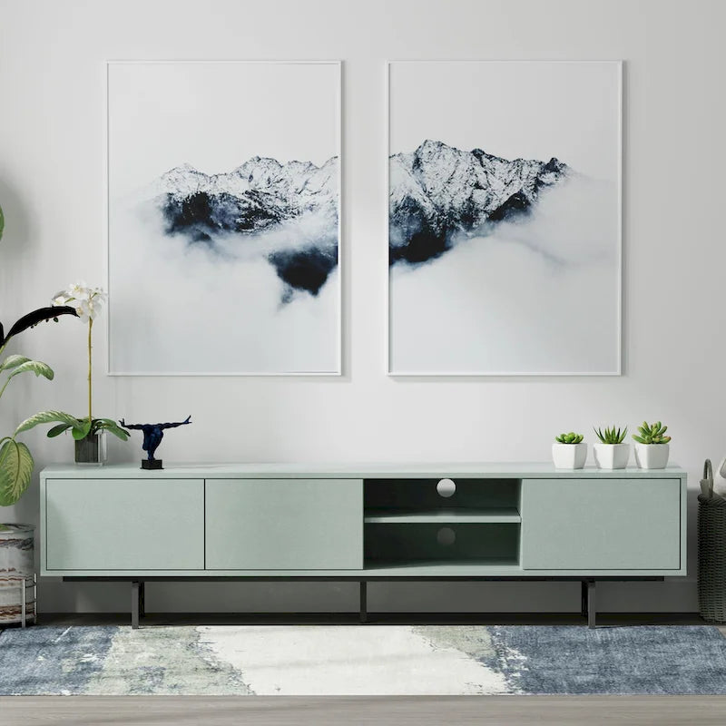 Glenwillow Home Atlas 78 x 20 Lowboy Mid-Century Modern TV Stand Console