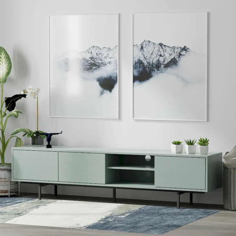 Glenwillow Home Atlas 78 x 20 Lowboy Mid-Century Modern TV Stand Console