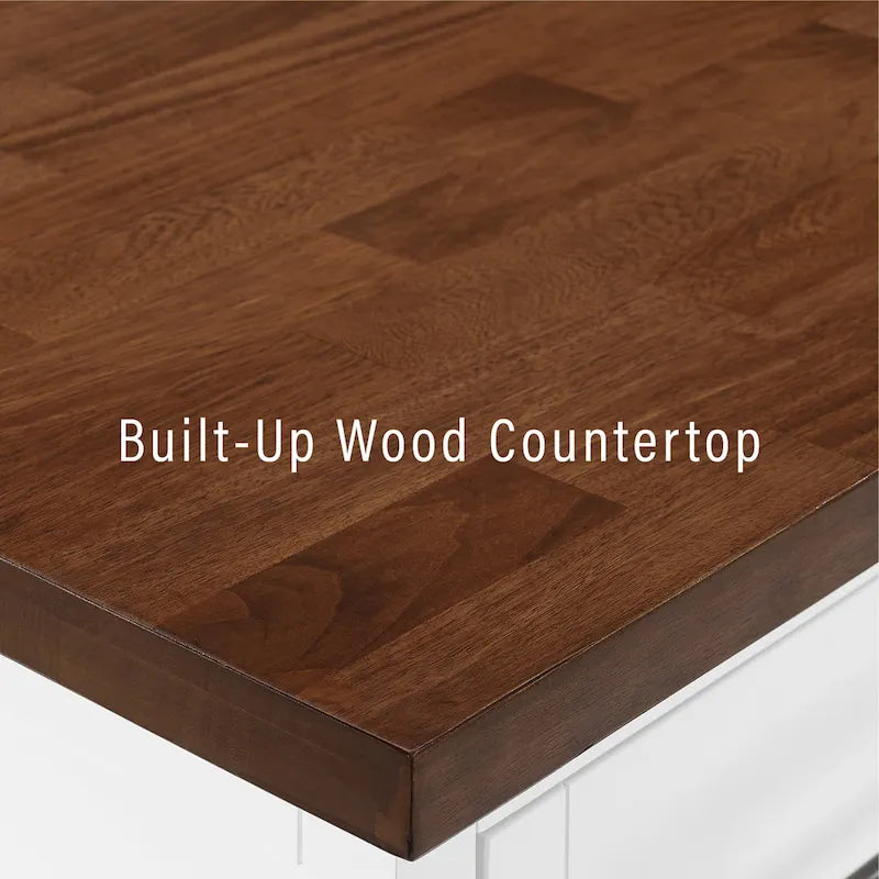 Crosley Bartlett Wood Top Kitchen Island W/X-Back Stools