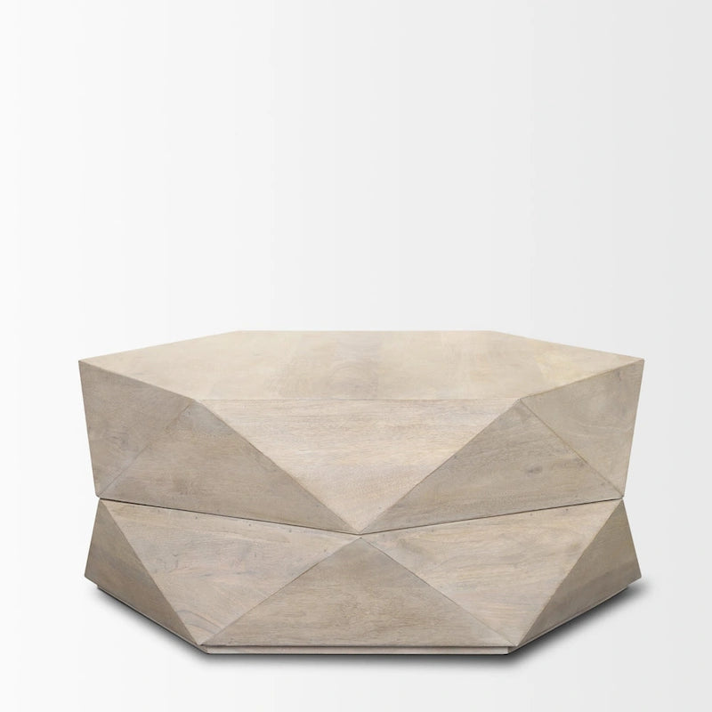 Arreto Black Solid Wood Hexagonal Coffee Table With Storage