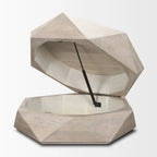 Arreto Black Solid Wood Hexagonal Coffee Table With Storage