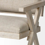 Topanga Beige Fabric Wrap Seat With Blonde Solid Wood Frame Dining Chair - 23W x 22D x 31.5H