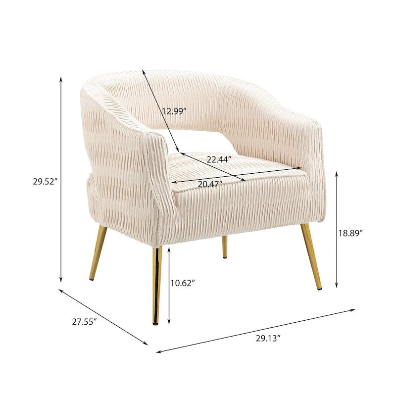 Contemporary Upholstered Ruffle Accent Chair