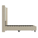 Upholstered Platform Bed with Channel Stitched Headboard