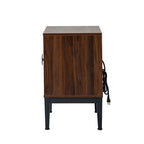 Apakah Modern 25Tall 2-Drawer Nightstand with Charging Station and Adjustable Legs Set of 2 by HULALA HOME