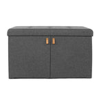 Seville Classics Cushioned Ottoman Shoe Storage Bench, Modern Gray