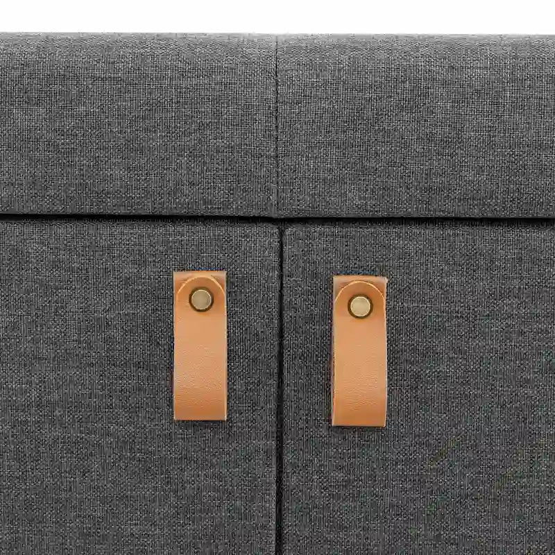 Seville Classics Cushioned Ottoman Shoe Storage Bench, Modern Gray