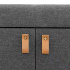 Seville Classics Cushioned Ottoman Shoe Storage Bench, Modern Gray