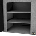 Seville Classics Cushioned Ottoman Shoe Storage Bench, Modern Gray