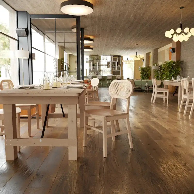 Commercial Cane Rattan Event Chair with Wood Back and Seat