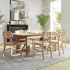 Commercial Cane Rattan Event Chair with Wood Back and Seat