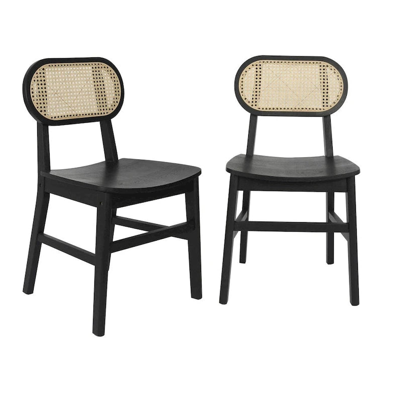 Commercial Cane Rattan Event Chair with Wood Back and Seat