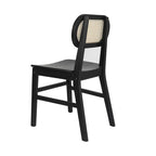 Commercial Cane Rattan Event Chair with Wood Back and Seat