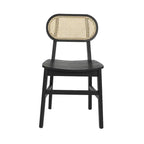 Commercial Cane Rattan Event Chair with Wood Back and Seat