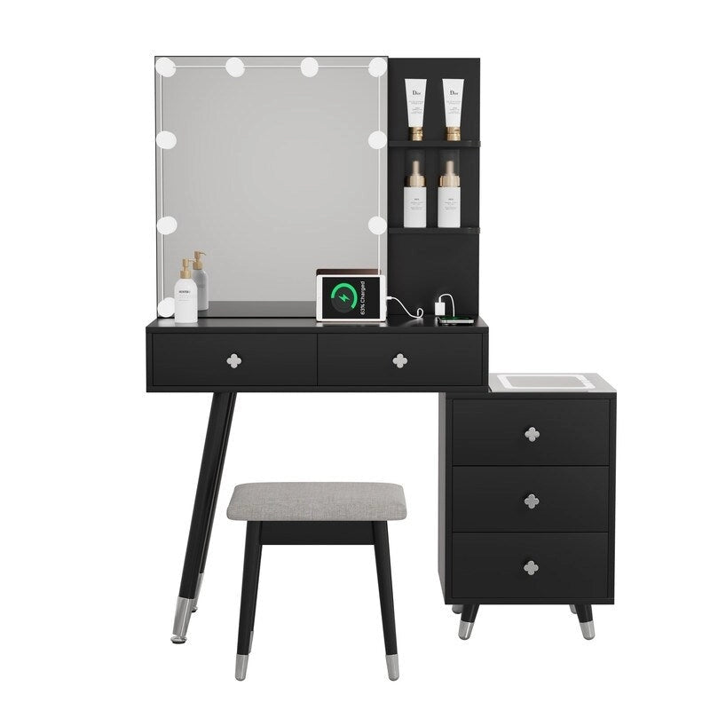5 drawers Dressing table set with plugs